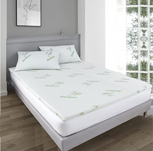 Groundlevel Soft Bamboo Memory Foam Mattress Topper Double 2 Inch