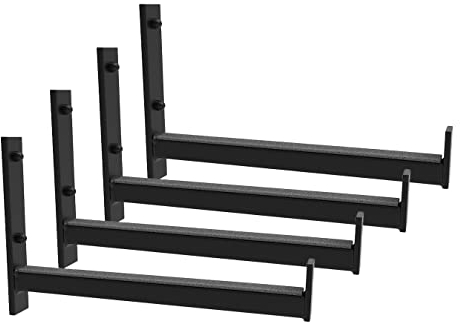 RAWWEST.BIS Reifenhalter Wandhalterung für 4 Felgen Felgenbaum Set Schraube Dübel Edelstahl Reifenwandhalter Autoreifen Schwarz WO5 30cm