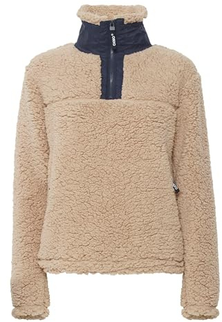 OXMO OXElina Damen Pullover Teddy-Pullover Troyer