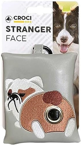 Croci Porta bolsas higiénicas para perros | Mini Bag 10,5 x 8,5 cm | Stranger Face Bulldog