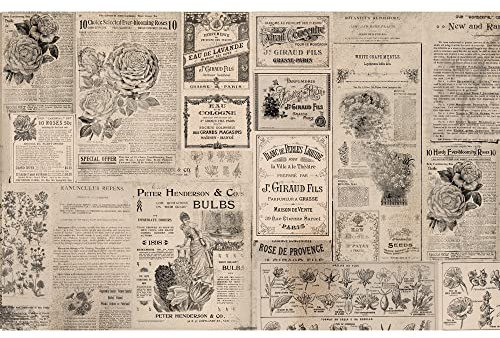 Redesign with Prima Decoupage-Papier, Zeitung, 1 Blatt, 48,3 x 76,2 cm, Schwarz-Weiß, Basteln & Geschenkverpackung