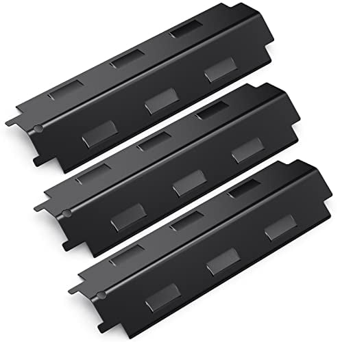 Barra Universale, Copertura per Bruciatori da 37 cm, di Ricambio,Durevole Acciaio in Porcellana Diffusore di Calore Copri Bruciatore per Thermos,Accessori per Charbroil Modelli Griglia. (3, Black)
