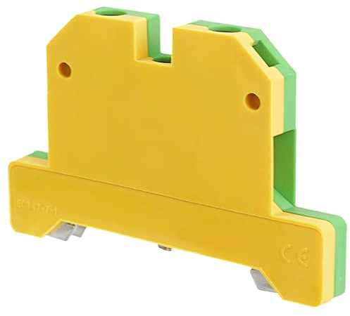 ADELID Durchgangsklemme Schraubanschluss | 1 Stück, 0,5-16 mm² | Schutzleiterklemme PE Grün/Gelb | Reihenklemme 800V 24A | CE IEC947-7-1 Kupfer Niederspannung