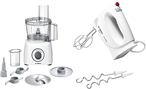 Bosch, Robot da Cucina, MultiTalent 3, MCM3100W, 800 Watt, 20 Funzioni, Lama Multifunzione, SmartStorage, Bianco & MFQ3030 Sbattitore, Bianco