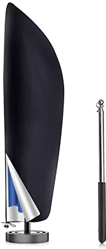 Aoreun Funda Protectora para Sombrilla, 210D Oxford Impermeable UV Cubierta de sombrilla Grande, 2 a 3 m Funda Protectora para Parasol con Cremallera para Protección Sombrilla de Jardín Exterior
