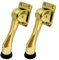 QCAA Solid Brass Drop Down Door Stop, 4, Polished Brass Lacquered, 2 Pack