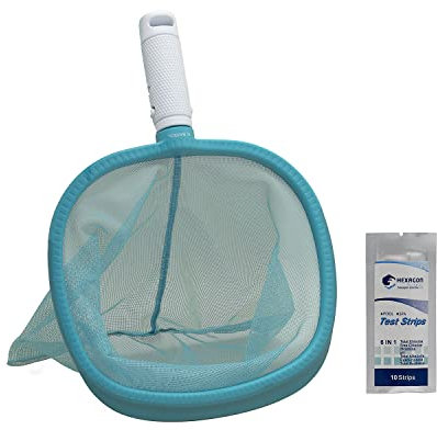 BAYROL Mini Pool & Spa ÉPUISETTE DE Surface avec POIGNÉE en Caoutchouc pour Petites Piscines, Piscines Hors-Sol et Spa | Accessoire - Entretien de la Piscine et du Spa + 10 Tests HPS OFFERTS 6 en 1