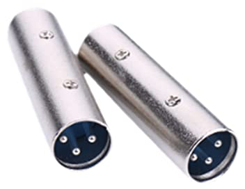 Alnicov Adaptador Macho a Macho XLR de 3 Pines, 2 uds., Conector de extensión XLR, Cambiador de género para micrófono de Audio