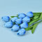 XNSHUN 10pcs Künstliche Blumen Tulpe, Kunstblumen Latex Tulpen, PU Real Touch Latex Blumensträuße, Dekoration Für Hochzeitsdekoration Im Innen- Und Außenbereich, Küche, Büro, Café, Wohnkultur (Blau)