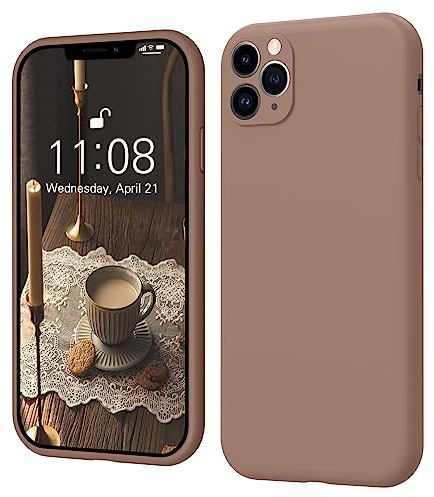 ElestBela iPhone 11 Pro Max Hülle Silikon Case, Hanyhülle iPhone 11 Pro Max Ultra Dünn Slim mit Microfiber, Kratzfeste Rundumschutz Case Schutzhülle Hülle für iPhone 11 Pro Max 6.7'' Khaki Braun