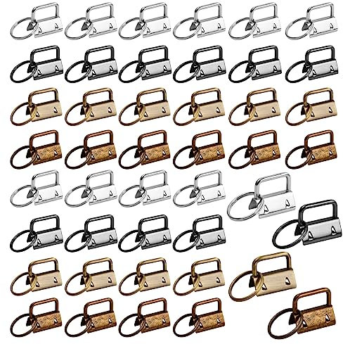 40 Stücke Wristlet Hardware, Schlüsselband Rohlinge, 25mm Schlüsselanhänger Hardware, Klemmschließeanhänger mit Schlüsselring für Herstellung von Tasche Wristlets Armband DIY Hand Craft (4 Farben)