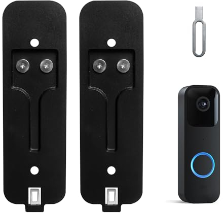 Blink Doorbell Back Plate, Upgrade Blink Doorbell Backplate Replacement Blink Doorbell Mount, Blink Doorbell Accessories, Blink Doorbell Mounting Plate with Blink Key (2 Pack Black)