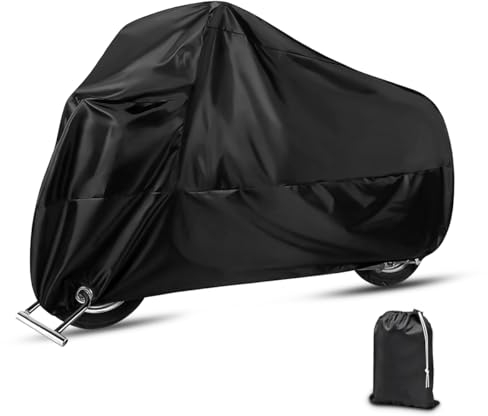 JNNJ Housse Moto Imperméable, Bâche Universelle Imperméable pour Motocyclette Scooter, Bâche Motocyclette Anti-UV pour L'extérieur, Housse De Moto Imperméable Polyester pour Motocross(265x105x125cm)
