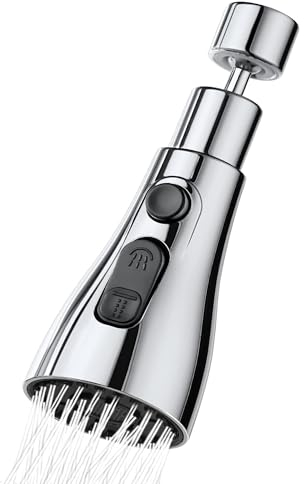 YOXITIXOY Kitchen Faucet Aerator Splash Proof Spout.3 Function Kitchen Tap Spray Head Attachment.360° Swivel Tap Extender for Kitchen Sink (DLSx360)
