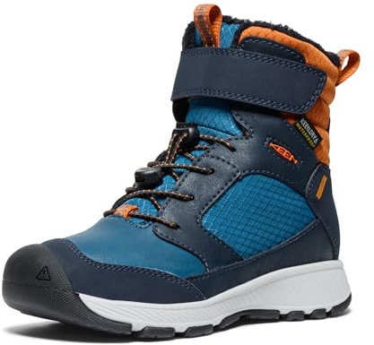 KEEN Unisex Kinder Skua Winter Wasserdicht Schneestiefel, Sky Captain Gold Flame, 25/26 EU