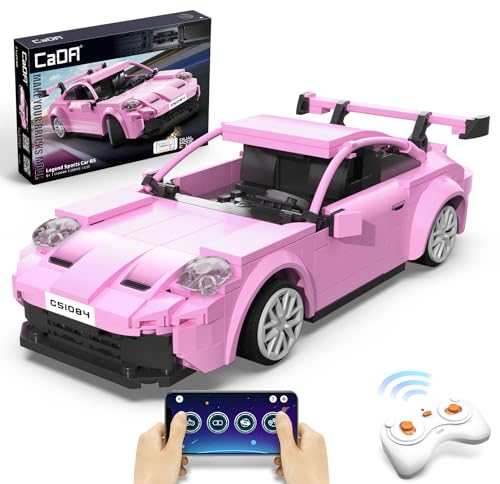 CaDA Ferngesteuertes Auto Klemmbausteine - Dual Control 280Pcs RC Set, STEM Spielzeug Ab 2 Jahre