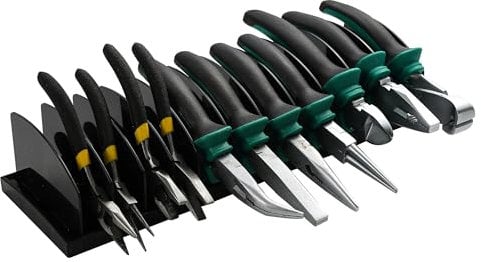 Reniteco Plier Organizer Black Pliers Holder With Adjustable Dividers Non-Slip Rubber Base for Customizable Versatile Plier Set Storage Rack