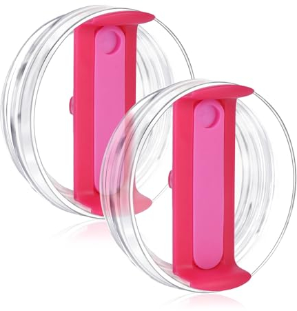 Horsdo 40oz Tumbler Lid for Stanley, Spill Proof Splash Resistant Tumbler Covers,Replacement cover for Stanley Cup Accessory(2 pack) (Rose red, 40oz)