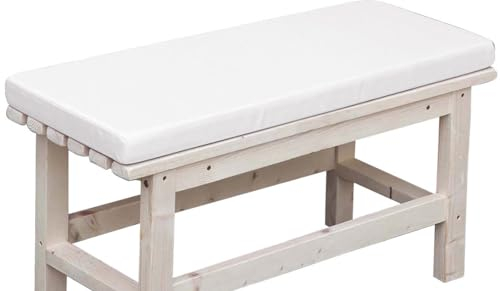Sitzkissen für Gartenbank, 2-/3-Sitzer, wasserdicht, dick, lang, Sitzkissen, Matte für Zuhause, Garten, Terrasse, Schaukel, Outdoor (80 x 40 cm, Weiß)
