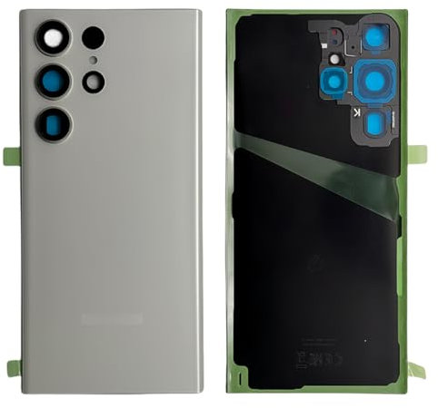 iYAiYO Couvercle arrière en Verre avec Objectif d'appareil Photo pour Samsung S23 Ultra SM-S918B SM-S918U Couvercle de Batterie arrière, pièce de Rechange avec adhésif pré-installé (Blanc)