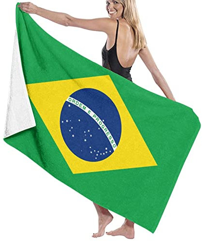 Strandtücher Brasilien-Flagge Sandfest Handtuch Weich Duschtuch Pflegeleicht Badetuch Groß Für Reise Strand Sauna 80x130cm
