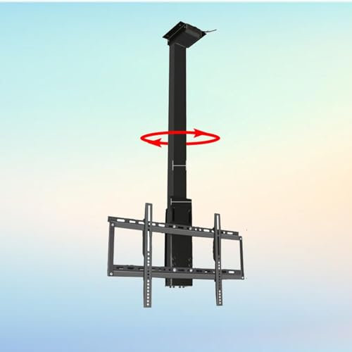 QICBYING Support TV Motorisé Au Plafond, avec Télécommande Support TV Motorisé, Rotation Manuelle À 360° Élévateur TV Électrique Télescopique, Convient Au Support TV Motorisé De 32 À 75 Pouces