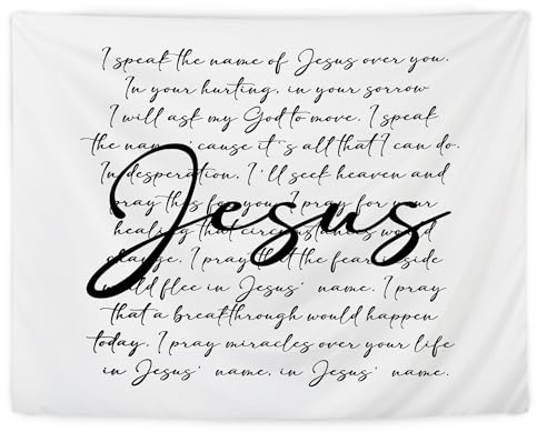LUVADIAN Christlicher Wandteppich, Name Jesus, christlicher Wandbehang für Schlafzimmer, Wohnzimmer, christliche Heimdekoration, christliche Wanddecke, Dekoration, 127 x 152 cm