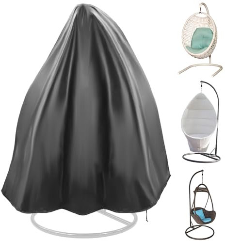 QWORK® Hängesessel Abdeckung Groß 420D Oxford-Stoff Hängestuhl Schutzhülle Wasserdicht und UV-Schutz Hängesessel Abdeckung, 190x115 cm