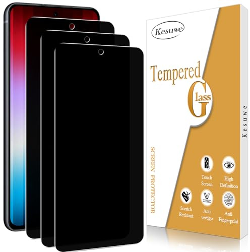 Kesuwe [3 Stück] Sichtschutz Schutzfolie für Samsung Galaxy S21 FE 5G, Anti-Spy, Anti-Kratzen, Anti-Bläschen, 9H Härte, Ultrabeständig, 0.33mm Ultra-klar, HD Displayschutzfolie