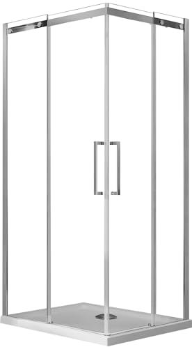 Box Doccia Angolare 70x100 cm 2 Ante Scorrevoli in Cristallo Trasparente 8mm H200 Horsens Sinistro