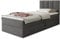 Boxspringbett Star Mini mit Bettkasten, Bonell-Matratze und Topper - Einzelbett mit Matratzentopper, Polsterbett, Bett, Schlafzimmer, Jugendzimmer (Dunkelgrau (Kronos 22), 120 x 200 cm)