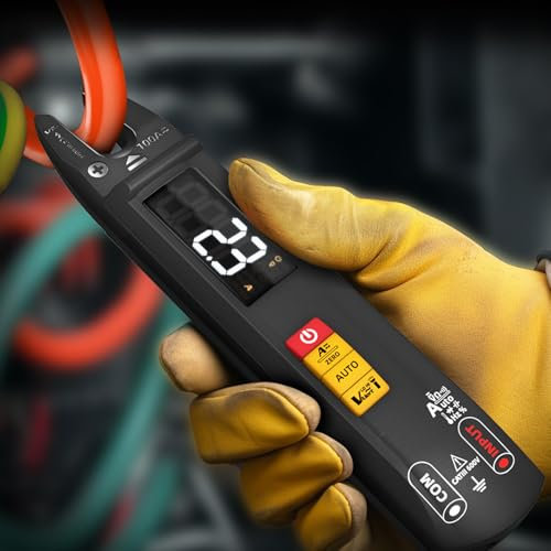 MAXRIENY Multimetro Digitale Intelligente con Pinza Amperometrica Aperta AC DC 6000 Conti Mini Tester Palmare Ricaricabile Misurazione Tensione Corrente Residenza Continuità Capacità Diodo Hz NCV