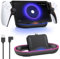 FYOUNG Charging Dock Station for Playstation Portal, Portable Charger Stand for Ps Portal with RGB Light and USB C Charging Cable, Handheld Stand Holder for Playstation Portal - Black