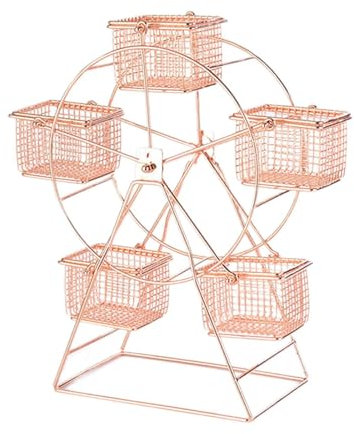 FytStycale Snack Plate Basket Serving Platters Cupcake Holder for Parties Food Storage Tray for Home, rose gold, Great wheel