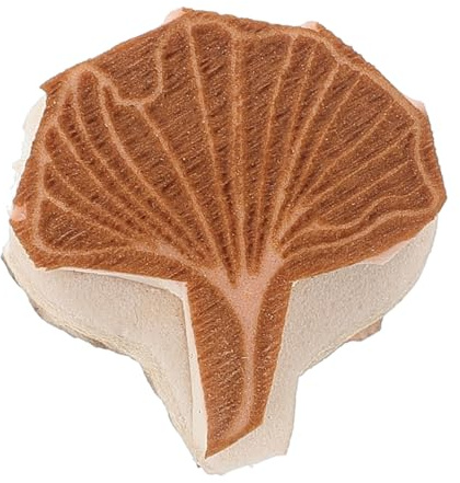 VILLFUL Schwammblattstempel Ginkgoblatt Grünzeug Stempel Selbstgemacht Töpferstempel mit Biskuitporzellan für Keramikmalerei Scrapbooking Herbstdekoration