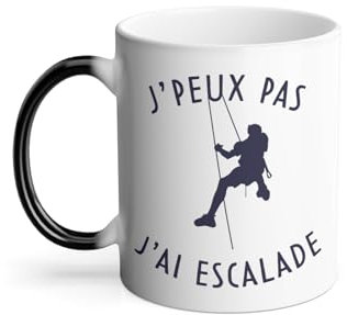 Mug Thermo-réactif Tasse Magique - J'Peux Pas J'ai Escalade Grimpe Sport Nature - 325 ml