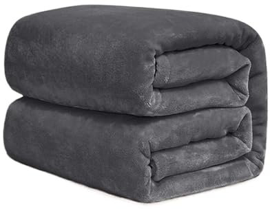 CLENEA 1 Stück Winterdecke, extra groß, Sofa-Überwurf, Dicke Bettdecke, Flauschige Mikrofaser-Decke(Dark Gray,180x200cm)