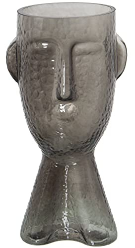 JARRÓN CRISTAL GRIS ROSTRO 15X13X32CM