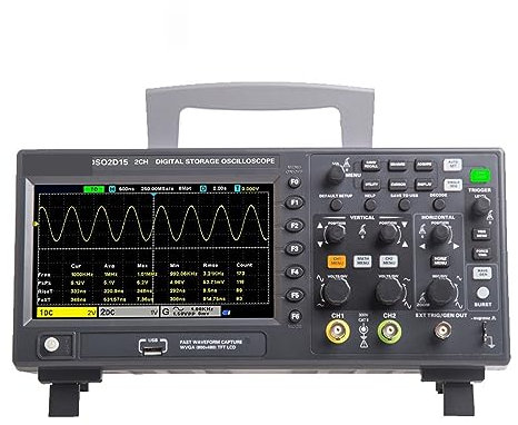POOIQX DSO2D15 Digitales Oszilloskop DSO2C10 2D10 2 Kanäle 150 MHz Osciloscópio 25 MHz Signalgenerator Voltmeter Frequenzmesser,Professionelle Analyse(DSO2C10)