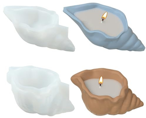 UR URLIFEHALL 2 Pcs Conque Shell Silicone Moules Vague Shell Plateau Moules Époxy Résine Moules De Moulage Pour Bougie Titulaire Savon Bonbons Stockage Artisanat