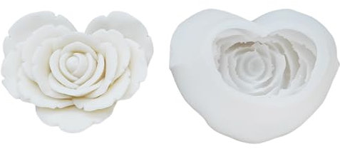 Molde de silicona reutilizable en forma de rosa, fácil de limpiar, molde de vela de rosa para aficionados