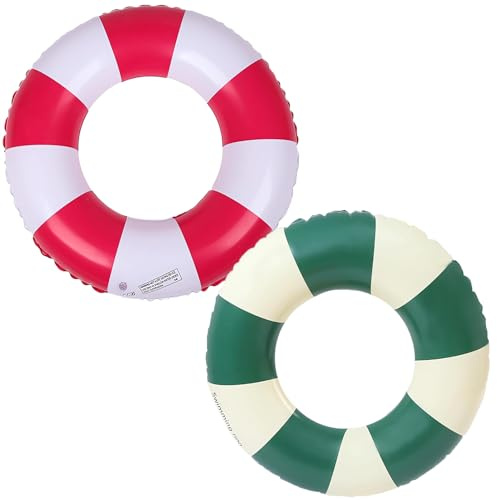 Schwimmring, 2 Stück Luftmatratze Schwimmreifen Aufblasbar, Sommer Schwimmende Wasserspielzeug Dauerhafter Cooler Schwimmring für Pool Sandstrand Party