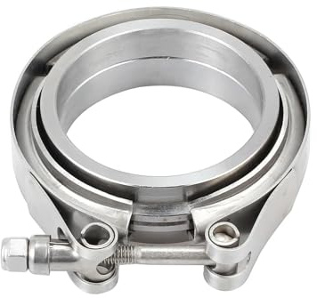 Bohaner 1 kit de serrage en V de 63 mm (2,5) en acier inoxydable avec 2 brides mâles et femelles en V, anneaux de raccordement, anneaux de centrage, système d'échappement turbo, fermeture rapide pour