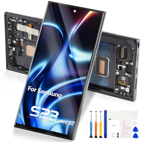 Reparo Bildschirm für Samsung Galaxy S23 Ultra 5G LCD Display - für Galaxy S23 Ultra 5G LCD Touch Screen SM-S918B S918B/DS S918U S918U1 Digitalisierer Montage Kits (mit Rahmen)