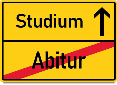 Karte Karte Ortsschild Abitur - Studium Holzkarte - Geburtstagskarte mit Umschlag stilvolle Ortsschild-Grußkarte, besonderer Gruß, der Freude bereitet, Grußkarte für Familie und Freunde