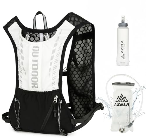 Ecofocet Sac Hydratation Running,Gilet Running Homme,Gilet hydratation Running Homme,Gilet Course a Pied Femme,avec 1.5L Poche Hydratation,500ML Gourde Souple,pour Cyclisme,Marathon