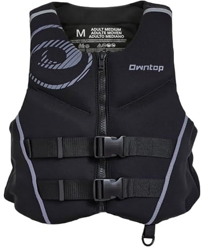 Owntop Schwimmweste für Erwachsene | Leichte Neopren-Auftriebsweste | Faltbare Schwimmhilfe mit Doppel-Sicherheitsgurten | Schwimmjacke für Bootssport, Kajakfahren, Angeln, Paddeln