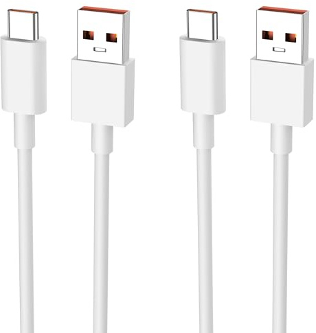 Yisica 2PCS 120W Cable USB C 33W/67W Pour Xiaomi Redmi Note 14/13/12/11s/11/13 Pro/8 9 Pro 9T; Xiaomi mi 13/14/12T/11T Pro/11 Lite/10T/10/12, POCO X6/X5/C65/M5/X4 (1,5M*2)