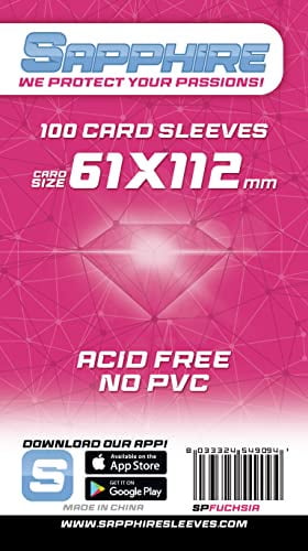 Red Glove - 100 Sapphire Sleeves Fuchsia, 61 x 112 cm