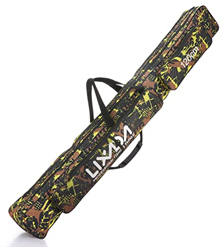 Fishing Bag,Lixada Portable Fishing Rod Bag Double Layer Large Capacity Fishing Rod Tackle Bag 120/150cm
